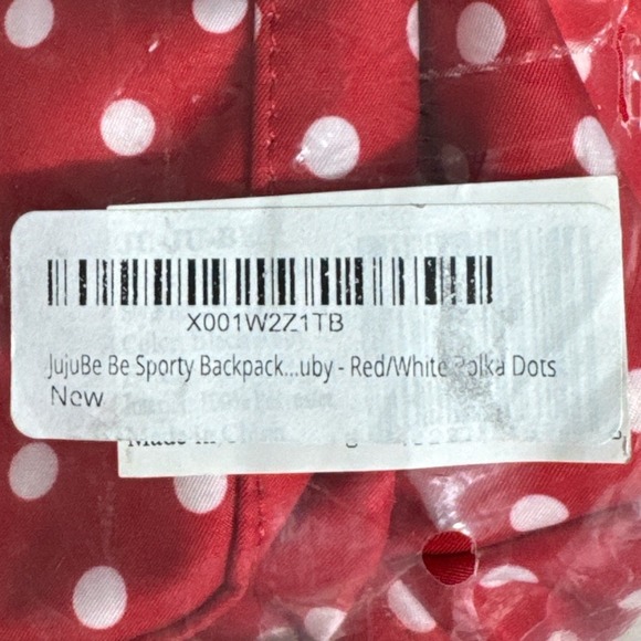 JuJuBe Be Sporty Disney Backpack Diaper Bag Minnie Mouse Red Polka Dot NWT - Picture 8 of 10
